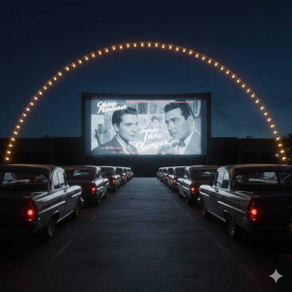 Drive-in theater at night